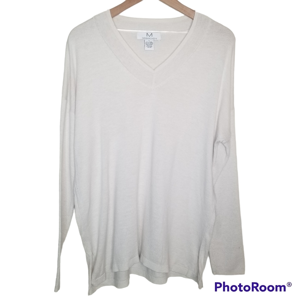 MAGASCHONI Lightweight Oversized V Neck Sweater